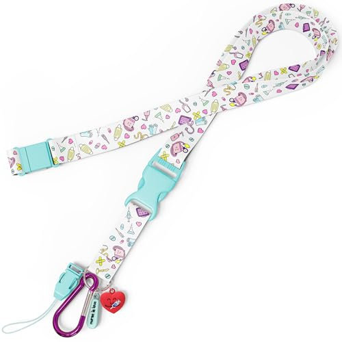 Nurse is Love - Schlüsselband Krankenschwester, Lanyards Zum Umhängen Schere, Umhängeband Schlüssel, Ausweishalter - mit Clip Und Karabiner, Schönes Kartenhalter Nurse Accessories