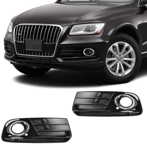 WETCL Coche Rejillas Delanteras para Audi Q5 2013 2014 2015 2016 8R0807681M 8R0807682J Parachoques Delantero Cubierta De Luz Antiniebla Rejilla Rejilla Marco Embellecedor
