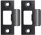 PATIKIL 2-3/4 Door Lock Strike Plate,2 Pcs Stainless T Strike Deadbolt Strike Plate,Door Backplate for Interior Exterior Door Use(Large Hole), Black