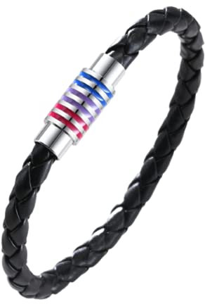 Regenbogen gewebtes Leder LGBTQ Armbänder, Lesben Schwule Bisexuelle Armband, geflochtener Stolz Männer Frauen Paar FreundschaftsschmuckLanglebig und stilvoll.