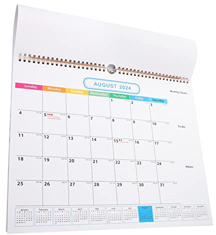 DIYEAH Monatskalender Zum Aufhängen Wandkalender Für Täglichen Gebrauch Stabiler Kalender Für Zuhause Und Büro Platzsparend Und Multifunktional