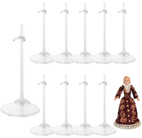 Puppenständer,10 PCS Puppen Ständer Displayhalter,Verstellbar Puppenständer,Kunststoff Puppenständerhalter,Puppen Ständerhalter,Puppenbügel,Mini Puppenständer Puppenzubehör,Für Puppenregal Verwendet
