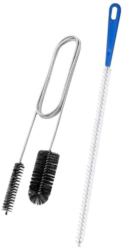 2 Pcs Drain Unblocker Tools, Sink Unblocker,Drain Unblocker Wire, 61 inch Double Ended Nylon Pipe Cleaners and 17.7 inch Sink Unblocker Brush for Bathroom Hair Shower Hole Kitchen