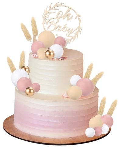Camptrip 49 Stück Oh Baby Cake Topper Holz Babyparty Tortendeko Kuchen Topper Kuchen Deko Kuchenstecker für Baby Shower Eine Windeltorte Gender Reveal Partydeko
