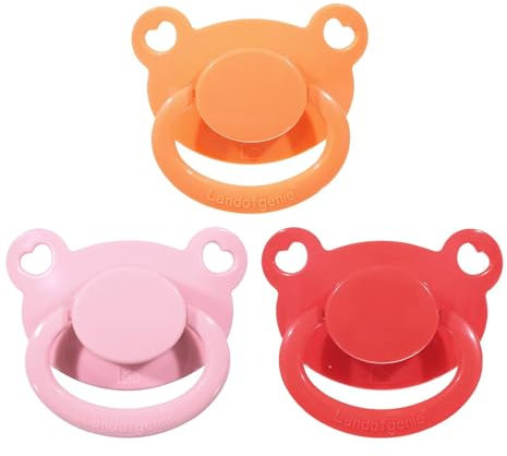 Landofgenie Erwachsenengröße Schnuller Großer Saugerschild Schnuller 3 Stück-Rot + Orange + Rosa Bärenförmig