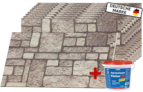 AS Country Stone | Wandverkleidung Steinoptik | 10 Stück | 3D Wandpaneele Steinoptik, Styropor-Paneele Natursteinoptik für Innenbereich, Außenbereich, Geschäftsräume | ST 230 |