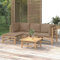 5-TLG. Garten-Lounge-Set mit Kissen Taupe Bambus,Bambus LoungeSet für den Garten Bequem und flexibel Gartenmöbel