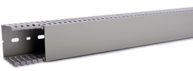 24m Licatec Verdrahtungskanal BxH: 60x40 mm Installationskanal Kabelkanal Schaltschrank Elektroinstallation PVC grau RAL 7030, Länge: 2000 mm