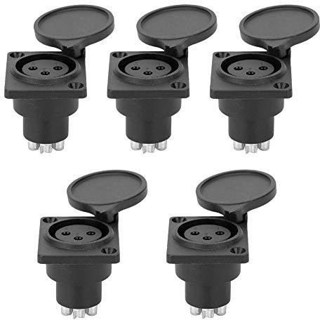 Mtlavishness Spina Pannello Femmina XLR Presa a 3 pin Montaggio Pannello Connettore XLR Femmina con 5 Pezzi Audio Microfono Presa Alimentazione Per Studio E Installazioni A Muro