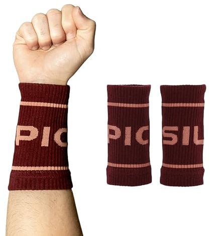 PICSIL Poignets de Sport en Coton - Absorbants, Respirants et Confortables - pour la Gym, la Course à Pied, Le Tennis et Plus Encore - Unisexe (Burgundy)