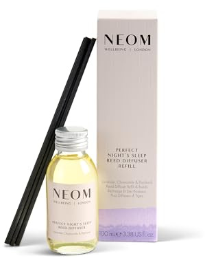 NEOM Perfect Night's Sleep Reed Diffuser Refill 100ml | Lavender, Chamomile & Patchouli I 100% natural fragrances for 12 weeks I Pure essential oils