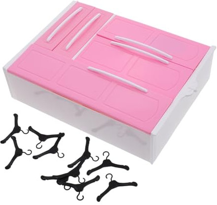 iplusmile Puppenschrank Mit Kleiderbügeln Stylisches Möbelstück Für Puppen Zubehör Für Aufbewahrung Von Puppenkleidung Im Spielzeughaus Inklusive Passenden Kleiderbügeln in Bunten Farben