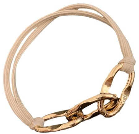 Elastische Haargummis für Damen, modische Metallkette, Pferdeschwanz-Halter, Haargummi für dickes und lockiges Haar