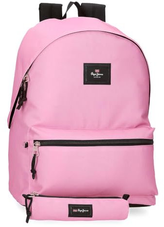 Pepe Jeans Aris Colorful Mochila para portátil 15,6 Doble Compartimento Rosa 31x44x17,5 cms Poliéster by Joumma Bags