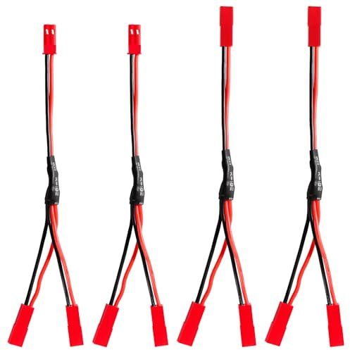 YIXISI 4 PCS 1 to 2 JST Plug Splitter, JST Y Parallel Adapter Splitter Harness, Compatible with Traxxas TRX-4 RC Car Crawler Truck Cooling Fan ESC Battery Motor