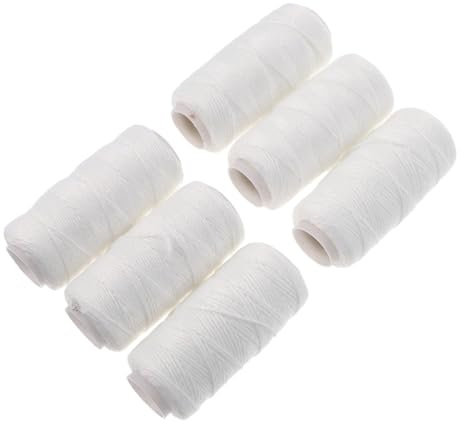 Augenbrauengarn und Gesichtshaarentfernung Weißes 6 Stück | Baumwolle, Leicht zu Handhaben und Aufzubewahren, Nachfüllpackung für Tisch und Reisen