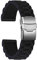 ULLCHRO Unisex Kautschuk Armband mit Edelstahl Silber Faltschließe 22mm Schwarz