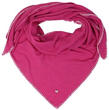 Zwillingsherz Dreieckstuch mit Kaschmir - Hochwertiger Schal mit Häkelrand für Damen Jungen Mädchen - XXL Hals-Tuch und Damenschal - Strick-Waren für Sommer Herbst Winter 150cm x 120cm - pink