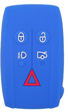 BROVACS Silicone Cover Protector Case Holder Skin Jacket Compatible with JAGUAR 5 Button Smart Remote Key Fob CV4983 Deep Blue