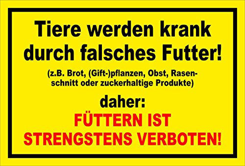 Melis-Folienwerkstatt Schild - Tiere Werden krank - 30x20cm | Bohrlöcher | 3mm Hartschaum – S00039-016-C -20 Varianten