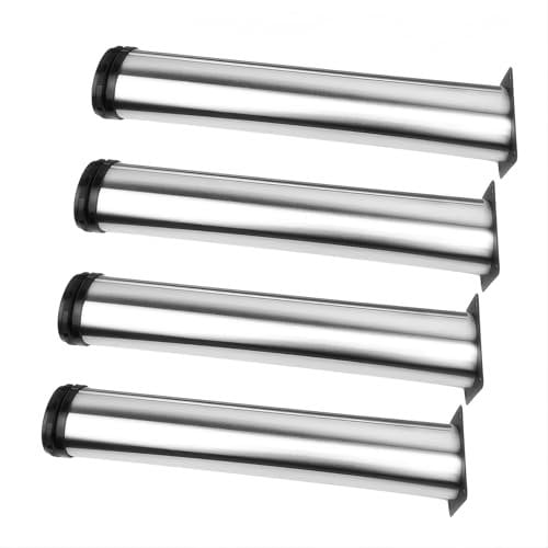 Qrity 4X Beine für Möbel 500mm Schrank Beine Küche Füße Arbeitsplatte/Einheit/Frühstück Bar/Schreibtisch Tischbeine Möbel Beine - Höhenverstellbar (Gesamt: 500-520mm, Dia: 60mm)
