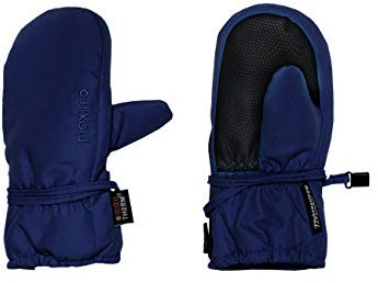 maximo Unisex Baby mit Daumen mit Reißverschluß mit Band Clickverschluss Fäustlinge, Blau (Dunkelmarine 11), 92/98 (Herstellergröße: 1)