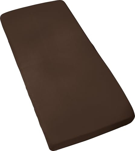 Erwin Müller Kinder-Spannbettlaken Murnau Single-Jersey - Dunkelbraun Größe 60x120 cm - 70x140 cm - hautfreundlich, atmungsaktiv, bügelfrei, strapazierstark