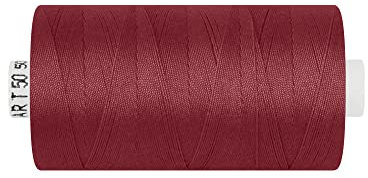 dalipo - Polyester Nähgarn, Stärke 50, Jeansgarn, 500m, dunkelrot