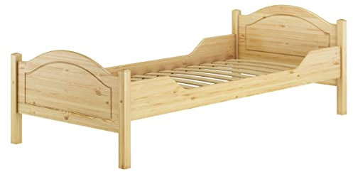 Erst-Holz® Massivholz Bett 100x200 Rollrost Kieferbett Natur Einzelbett Jugendbett Futonbett 60.30-10FL