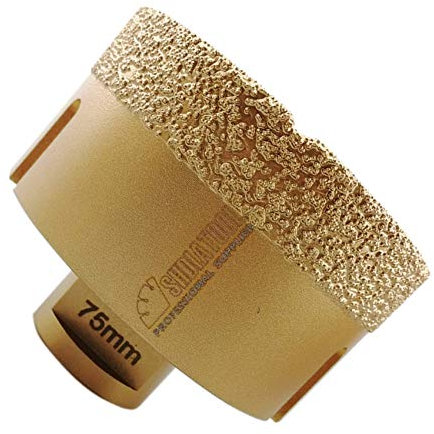 SHDIATOOL Broca de Diamante 75MM Vacío Soldadura para Perforación en Seco Porcelana Azulejo Granito Mármol M14