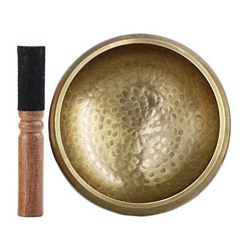 ClothHouse 7 Métaux Artisanal Bol Musical Bols Chantant Tibétain avec Maillet et Coussin pour Yoga Méditation Prière Relaxation Soulagement de Stress et Anxiété Guérison,13cm