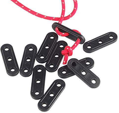 50 Stück Kunststoff Seilspanner Seilspanner Seilspanner Zelt Spannleine Windseil Schnalle Verschluss für Camping Wandern Picknick Outdoor-Aktivitäten, schwarz