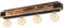 EGLO Deckenlampe Layham, 4 flammige Deckenleuchte Vintage, Industrial, Retro, Wohnzimmerlampe aus Stahl in Schwarz und Holz in Natur, Küchenlampe, Flurlampe Decke mit E27 Fassung
