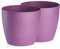 Tymar Blumentopf, 2er-Pack, Pflanzentopf aus Kunststoff, Moderne, matt, Runde Form (Violett, ø 20 cm)