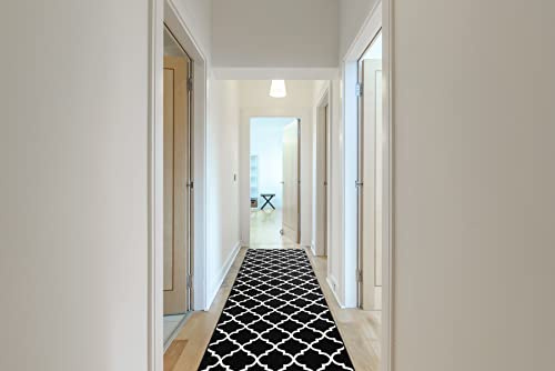 Läufer BCF MORAD Trelis Marokkanisches Spalier schwarz / creme 100x190 cm