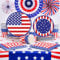 Service de vaisselle pour 16 invités - Drapeau américain pour le 4 juillet - Décoration patriotique pour anniversaire, barbecue américain fête de l'indépendance,idéales pour patriotique du 4 juillet