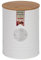 Steelex Airtight Storage Jar with Wooden Lid - Metal Containers in Matte Finish White - Ideal for Coffee and Food Storage