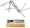Maerd P3 9in1 Hard Stainless Steel Multitool, Foldable Self-Locking Multi-Tool Pocket Knife with Belt Clip, First Aid Scissors, Saw, Escape Hammer, Bottle Opener, Sickle, EDC Multitool Emergency…