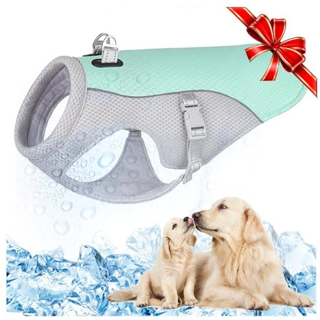 TVMALL Hundekühlweste Atmungsaktives Mesh Hundejacke Sommer Cooler und Komfortabler Hundemantel Verstellbar Mit Reflektierendem Streifen Haustierkleidung Geeignet für Große Mittlere und Kleine Hunde