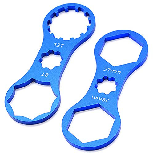 Chiave per tappi forcella della bicicletta, 2 pezzi, in lega di alluminio, per rimozione e installazione di tappi di sospensione, strumenti per riparare Suntour XCM XCR XCT RST EPIXON