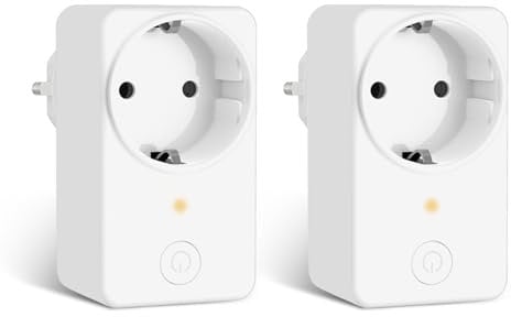 LoraTap 2 Stück WLAN-Steckdosen, WLAN, Alexa, kabellos, 3680 W, 16 A, Verbrauchszähler, intelligenter Schalter, Fernbedienung