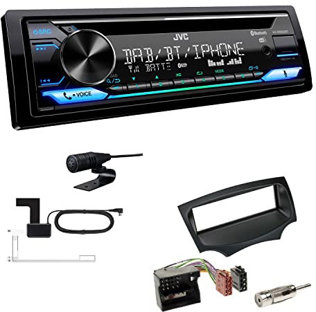 JVC KD-DB922BT 1-DIN Autoradio CD-Receiver Bluetooth DAB+ Digital Radio Einbauset passend für Ford KA ab 2008 schwarz