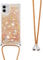 LEMAXELERS Necklace Phone Case for iPhone 14 Pro,iPhone 14 Pro Cover,Glitter Bling Flowing Liquid Shiny 3D Moving Quicksand Cover with Necklace Cord Strap for iPhone 14 Pro,GS Gold Hearts
