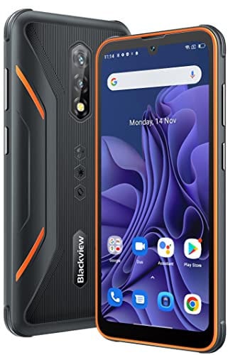 IP68 Rugged Mobile Phone Blackview BV5200 PRO, ArcSoft® 13MP+8MP, 4GB+64GB(1TB Extension), Android 12 DUAL SIM Free Waterproof Smartphone Unlocked, 6.1'' HD+, 5180mAh Battery, MIL-STD-810H, NFC Orange
