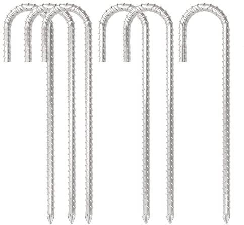 Tent Pegs Metal, Galvanized Garden Ground Fence Stakes, Trampoline Pegs Heavy Duty, Marquee Pegs, Hook-Shaped Ground Hooks are used for Fixed Tents, Trampolines, Greenhouses and Other Purposes
