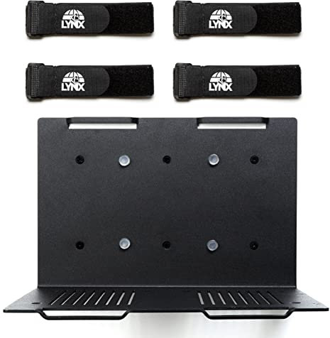 GEOLYNX Wall Mount | Vented Computer UPS NAS Server Workstation Uninterruptible Power Supply Wall Bracket Kit with Hardware & Straps + 120mm Case Fan Attachment Points (Fans Not Included) (Medium)