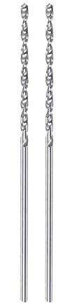 sourcing map 2pcs Solid Carbide Drill Bits 1mm C3/K10 Tungsten Carbide Precision Mini Micro Straight Shank Twist Drill Bit for Stainless Steel Metal Plastic Wood