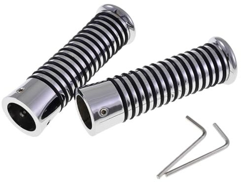 2EXTREME Lenkergriffe O-Ring Chrom 24/24mm kompatibel für Vespa, Roller, Motorrad, Mofa