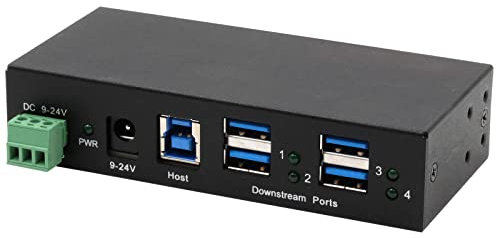 EX-1244HMS 4 Port USB 3.2 Gen 1 HUB Din-Rail Kit und Wand VIA VL813 Chipset