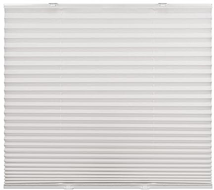 Ventanara® Plissee ohne Bohren mit Saugnapfbefestigung Faltrollo Plissee Plisseerollo (Weiss, 50 x 100 cm)